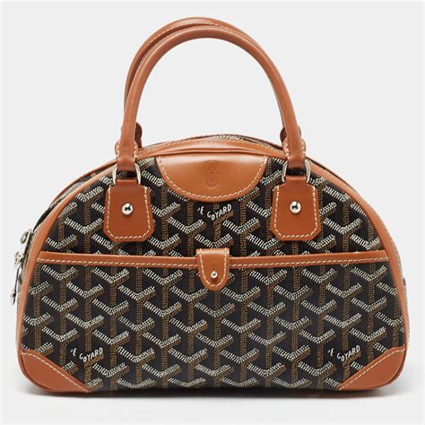 goyard saint jeanne gm black canvas leather satchel handbag|Goyard Saint Jeanne Bag Coated Canvas GM .